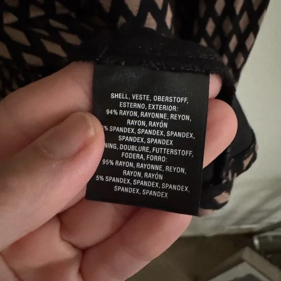 Anthropologie Meadow Rue Josalyn Brown Black Tie Front Diamond Print Top XL - Picture 5 of 6